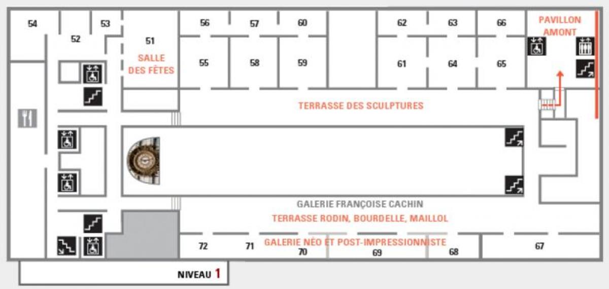 ਨਕਸ਼ਾ ਦੇ Musée d'Orsay ਪੱਧਰ 2