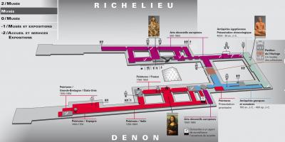ਨਕਸ਼ਾ ਦੇ Louvre ਮਿਊਜ਼ੀਅਮ ਦਾ ਪੱਧਰ 1